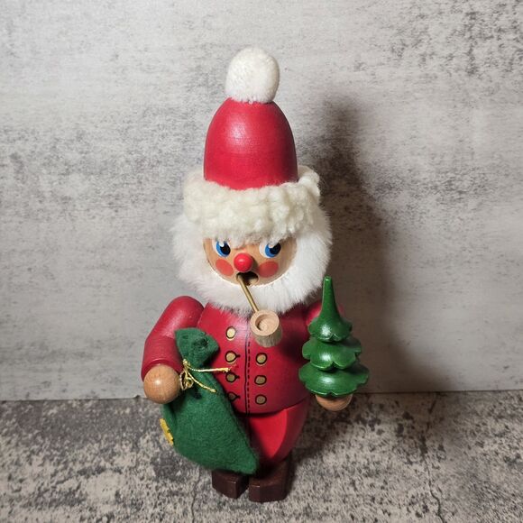 Christian Ulbricht Incense Smoker Santa Claus Germany W Pipe & Tree Erzebirge - Picture 6 of 8
